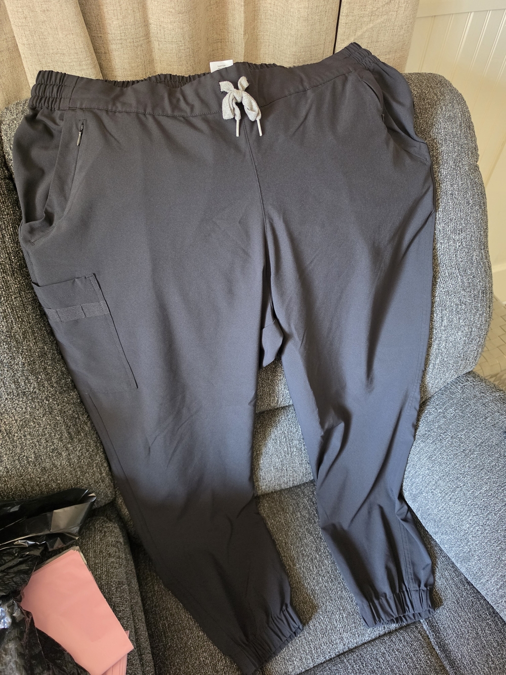 WonderWink Women's Black Track Jogger Pants with Drawstring